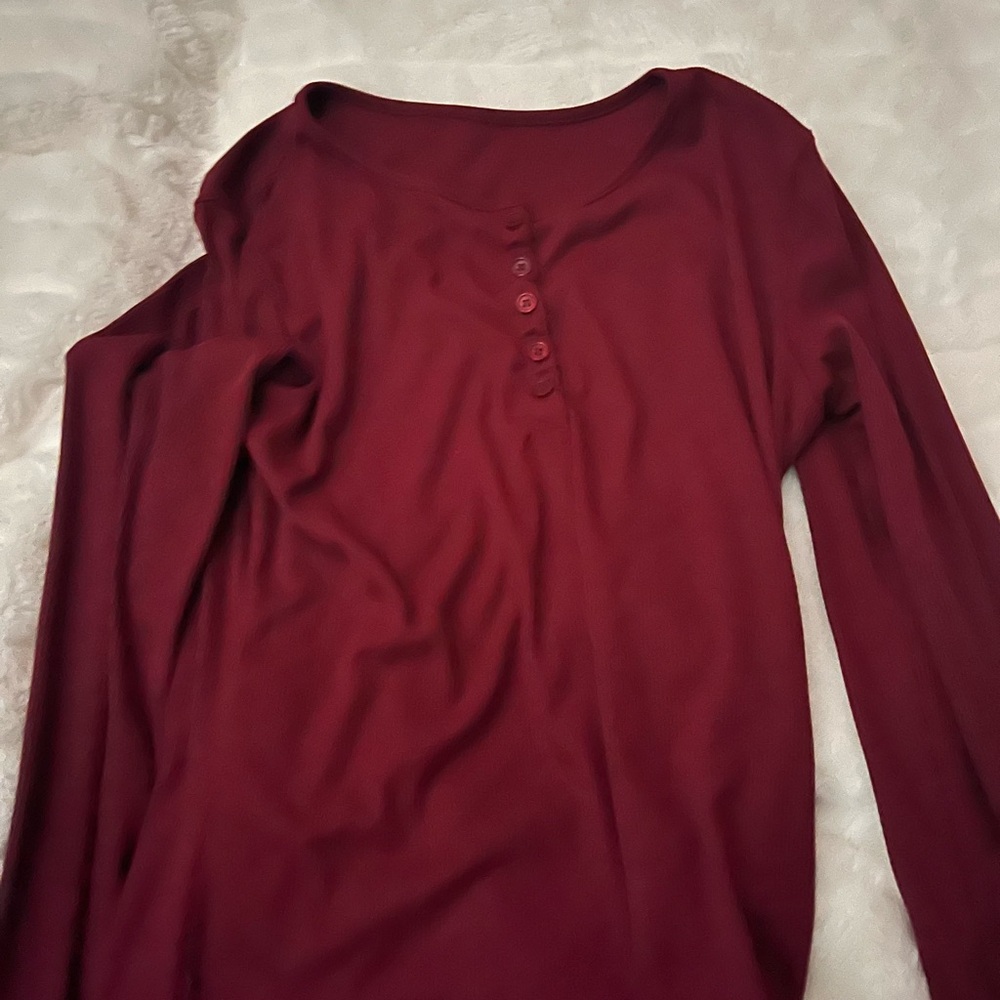 Elegant Maroon Button-Up Blouse